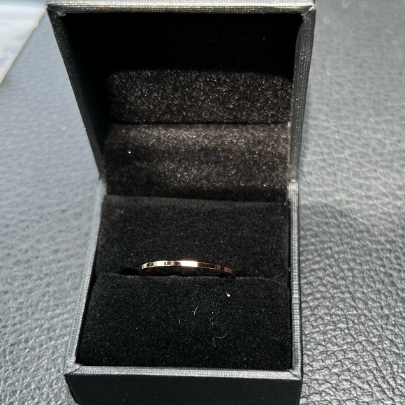 Rose Gold Unisex Gender Neutral Wedding Engagement Promise Ring Band Minimalist - Picture 3 of 10